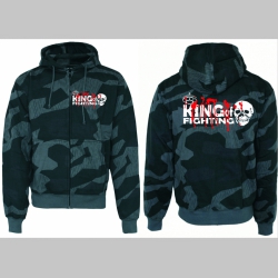 King of Fighting   hrubá maskáčová mikina na zips s kapucou vzor Nightcamo - Nočný maskáč " Splinter "